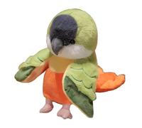 Perfeclan Marioneta de Mano de Loro, Animal de Peluche, Regalo para niños, 20 cm, Juguete de Peluche Suave, muñeco de pájaro para Cuentos, Verde Y Naranja