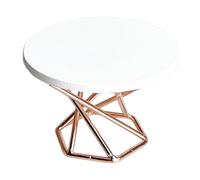 Perfeclan Mesa de Centro en Miniatura para casa de muñecas a Escala 1:12. Detalles realistas. Mesa Auxiliar Circular con Tapa de Madera, Dorado