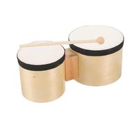 perfeclan Mini Bongo Drum Adultos Bongos 6'' y 5' Madera con Palo Tambor de Mano Panderetas para Presentaciones Clases de Baile 2-4
