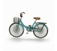 Perfeclan Miniatura Bicicleta Exhibición Maqueta Decorativa de Resina Detallada con Ruedas Finas y Portaequipaje Útil para Aficionados Montaje de Dioramas Estantes y Salones Creativos, Verde