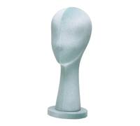 perfeclan Modelo de cabeza de maniquí, estante de almacenamiento de tapas, estante de visualización de pelucas de mesa de moda, soporte de pantalla de sombrero, Crema Azul