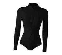 Perfeclan Mono de Baño de Manga Larga para Mujer, con Cierre Frontal, Ideal para Surf y Actividades Acuáticas, multicolor, M