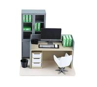 Perfeclan Muebles de Oficina en Miniatura, decoración de Mesa de simulación a Escala 1/12, decoración de microescenas, Muebles para casa de muñecas, Accesorios, Style D