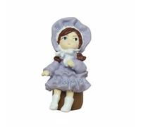 Perfeclan Muñeca Figurita Decoración Miniatura Plástico para Acción y Casa de Muñecas Acabado Suave y Estética Tradicional Adecuada para Escritorio Estantería Regalo, Chica En Púrpura