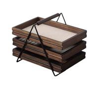Perfeclan Organizador de Bandeja de joyería de Madera 3 Capas Elegante y Encantador Anillos de aretes de Arete Caja de joyería para escaparate de la Tienda de