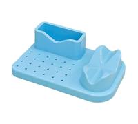 perfeclan Organizador de pulido de arte de uñas Organizador de taladro de uñas Salón de uso personal Pantalla liviana Portable de 20 hoyos Bits Bits, Azul