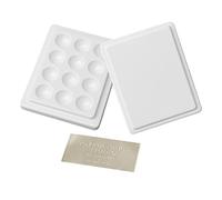 Perfeclan Paleta de Pintura de Acuarela de Porcelana de 12 Ranuras con Tapa 10x8cm