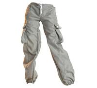 Perfeclan Pantalones Cargo a Escala 1/6, Pantalones en Miniatura, Juguetes, Regalos, Accesorios para Disfraces, Cosplay, Elegantes Mini multifuncionales, Gris Verde