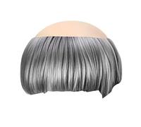 perfeclan Peluca de Monje Calvo para Halloween, Accesorio para Fiesta de Disfraces, Divertida Peluca Calva para Cosplay de Halloween, Accesorios para Fotos de D, Gris plateado