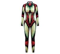 Perfeclan Performance Bodysuit Mono Traje Cosplay Malla Ajustada Elástica con Material Suave de Poliéster y Spandex Impresión 3D de Mariposa de Alta Definición, L