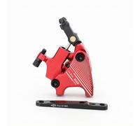perfeclan Pinza de Freno de Bicicleta Hidráulica de Disco Calibrador de Doble Pistón con Adaptador de Montaje Plano Construcción de Aleación Mecanizada Presión, Rojo, 140/160 Universal