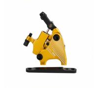 perfeclan Pinza de Freno de Bicicleta Hidráulica de Disco Calibrador de Doble Pistón con Adaptador de Montaje Plano Construcción de Aleación Mecanizada Presión, Dorado, 140/160 Universal