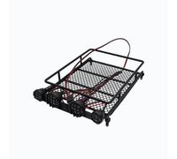 perfeclan Portaequipajes de Techo para Coche RC Portaequipaje Rejilla Portabultos Canastilla Estructura Tubular Metálica y, Negro, Portaequipajes De Techo De Metal para Coche RC con Luces