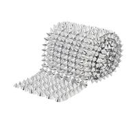 perfeclan Puntadas para coser en púas, tachuelas, conos, parte trasera plana, 12 filas, manualidades, conos, tachuelas, remaches para bodas, disfraces, Plata