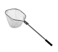 Perfeclan Red de Pesca Plegable de aleación de Aluminio, Red de Pesca con Mango ergonómico, Herramienta portátil con Agarre Antideslizante y Malla de Mano, Blanco