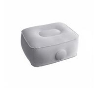 perfeclan Reposapiés Inflable Cojín de Viaje Almohada para Piernas Taburete Multifuncional en PVC Afelpado para y Relajar las Piernas Adecuado para Avión Coche Tren y Oficina, Gray Press 1-Layer