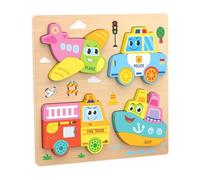 Perfeclan Rompecabezas para bebés de Madera Colors Formas Cognitive Development Game de Dibujos Animados de Dibujos Animados, Tráfico