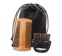 perfeclan Set de 2 Piezas para El Cuidado de La Barba Y El Bigote de Hombre, Portátil, Regalo Del Día Del Padre, Incluye Bolsa de Accesorios, Peine de Madera Re, Mango de PP