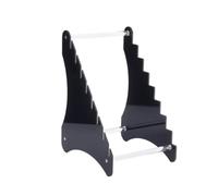 perfeclan Soporte de Cuchillos Acrílico Organizador Expositor Portacuchillos con Estructura Rígida con Barras Horizontales y Acceso Rápido Adecuado para Cocina, Negro, Pequeño