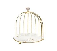 Perfeclan Soporte de Maquillaje para baño, Estante de Almacenamiento de cosméticos, joyería de Perfume, Soporte para Cupcakes, Bandeja de tocador para tocador, Oro Blanco 1 Nivel