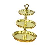 perfeclan Soporte para tartas de casa de muñecas, soporte para postres de 3 niveles, escala 1/12, miniestantería, accesorio para microescena, estante europeo