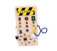 Perfeclan Tablero sensorial de Madera LED, Tablero Ocupado LED, con botón, Juguetes de Viaje, Interruptor de Luces, Tablero Ocupado, para, patrón de Nota