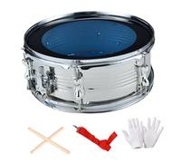 perfeclan Tambor de caja de 13 pulgadas, batería musical ligera con correa para el hombro, instrumentos musicales, tambor de doble tono para niños, niñas y, Plata