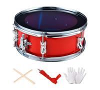 perfeclan Tambor de caja de 13 pulgadas, batería musical ligera con correa para el hombro, instrumentos musicales, tambor de doble tono para niños, niñas y, Rojo