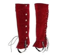 Perfeclan Tapas de Botas, Protectores de Zapatos, Juego de Roles, Caballero Steampunk, Cubiertas de Botas, Fundas Superiores de Botas para, Rojo