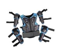 Perfeclan Traje de protección para niños y Adolescentes para Motociclistas. Chaleco de protección fácil de Usar con Rodilleras y Coderas para Motociclistas y, Azul