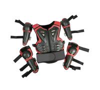 Perfeclan Traje de protección para niños y Adolescentes para Motociclistas. Chaleco de protección fácil de Usar con Rodilleras y Coderas para Motociclistas y, Rojo