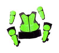 Perfeclan Traje de protección para niños y Adolescentes para Motociclistas. Chaleco de protección fácil de Usar con Rodilleras y Coderas para Motociclistas y, Verde