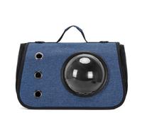 perfeclan Transportín Plegable para Gato Mochila con Ventana Burbuja Transportador Bolso Maletín y Ventilación Continua en Laterales Adecuado para Rutas a Pie Traslados Veterinarias, Azul