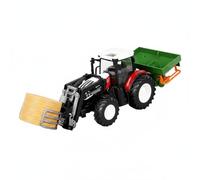 Perfeclan Vehículo Infantil Tractor Juguete Agrícola Remolque Útil Tractor de Granja Control Remoto con Luces Brazo Móvil y Tráiler Adecuado para Niños Interior Ambientaciones Rurales, Rojo