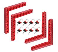 Perfect 90° Joints Every Time! Aluмiņum Allöy Corner Clamps - 4 Pack, 5.5" X 5.5". Ešsentiâl Jig For Picture Framing, Cabinet Doors, And Drawer Assembly. Rust-Proof, Non-Marring, Adjustable.