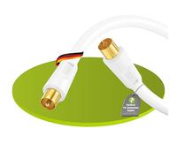 Perfect cable de antena SAT cable coaxial cable satélite TV 5,00m con ferritas, apantallado cuádruple, conector IEC a toma IEC, para HDTV, receptor, satélite, DAB, radio, blanco