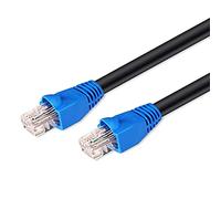 Perfect, cable de red para exteriores, cable de conexión CAT.6 para uso en exteriores, resistente al agua y a los rayos UV, 40,00 metros, negro