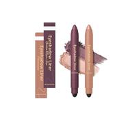 Perfect Color Duo-Shadow Liner 2 en 1 delineador de ojos y sombra de ojos, delineador de ojos de ciruela impermeable para ojos verdes y ojos azules, duradero, a prueba de manchas (champán + morado)