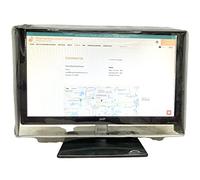 Perfect Dust Cover LLC - Funda para monitor de vinilo blanco con parte delantera transparente compatible con monitores LED / LCD de 24 pulgadas, antiestática, impermeable, cubierta antipolvo para