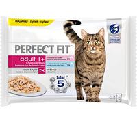 PERFECT FIT Sachets fraîcheur pour Chat Adulte stérilisé, en Sauce aux poissons, 52 sachets repas de 85g