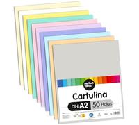 perfect ideaz • 50 hojas cartón fotográfico DIN-A2, 10 colores, cartón reciclado estable 300 g/m², Made in Germany, certificado Ángel Azul