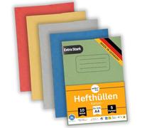 perfect line - 10 fundas DIN A4, 5 colores | - Sobre de cartón, protector para cuadernos, certificado Blauer Engel - Fabricado en Alemania