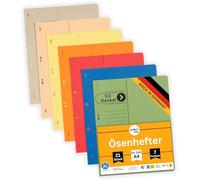 perfect line - 21 carpetas con ojales DIN A4, cartón reciclado de 250 g/m², 7 colores cada 3 unidades, ½ tapa frontal, certificado Blauer Engel, respetuoso con el medio ambiente, fabricado en Alemania