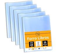 perfect line • 25 forro libros, funda plastico A5 con superficie texturizada, forro para libros de PP reciclable, forros libros escolares, fabricado en europa (DIN-A5 (Retrato))