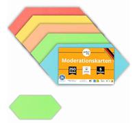 perfect line - 250 tarjetas de presentación, forma de rombo, doble flecha, colores intensos, cartón reciclado de 24 x 10,5 cm, extrafuerte, fabricado en Alemania, certificado Blauer