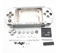 Perfect Part Carcasa con botones y destornilladores para Sony PSP 1000 1001 (plata)