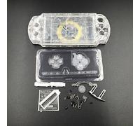Perfect Part Sony PSP 2000, 2001, 2002, 2003, 2004 Series - Carcasa completa de repuesto con juego de botones (transparente)