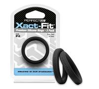 PerfectFitBrand PerfectFitBrand #14 Xact-Fit-(35.5mm Diámetro) Anillo De Pene Silicone Set Doble Negro 1 Unidad 100 g
