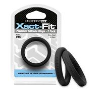 PerfectFitBrand PerfectFitBrand #15 Xact-Fit-(38mm Diámetro) Anillo De Pene Silicone Set Doble Negro 1 Unidad 100 g