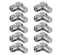 PerfectHD 10 adaptadores F acodados para satélite TV, conector F hembra a 90°, conector coaxial IEC de 9,5 mm, adaptador de ángulo IEC
